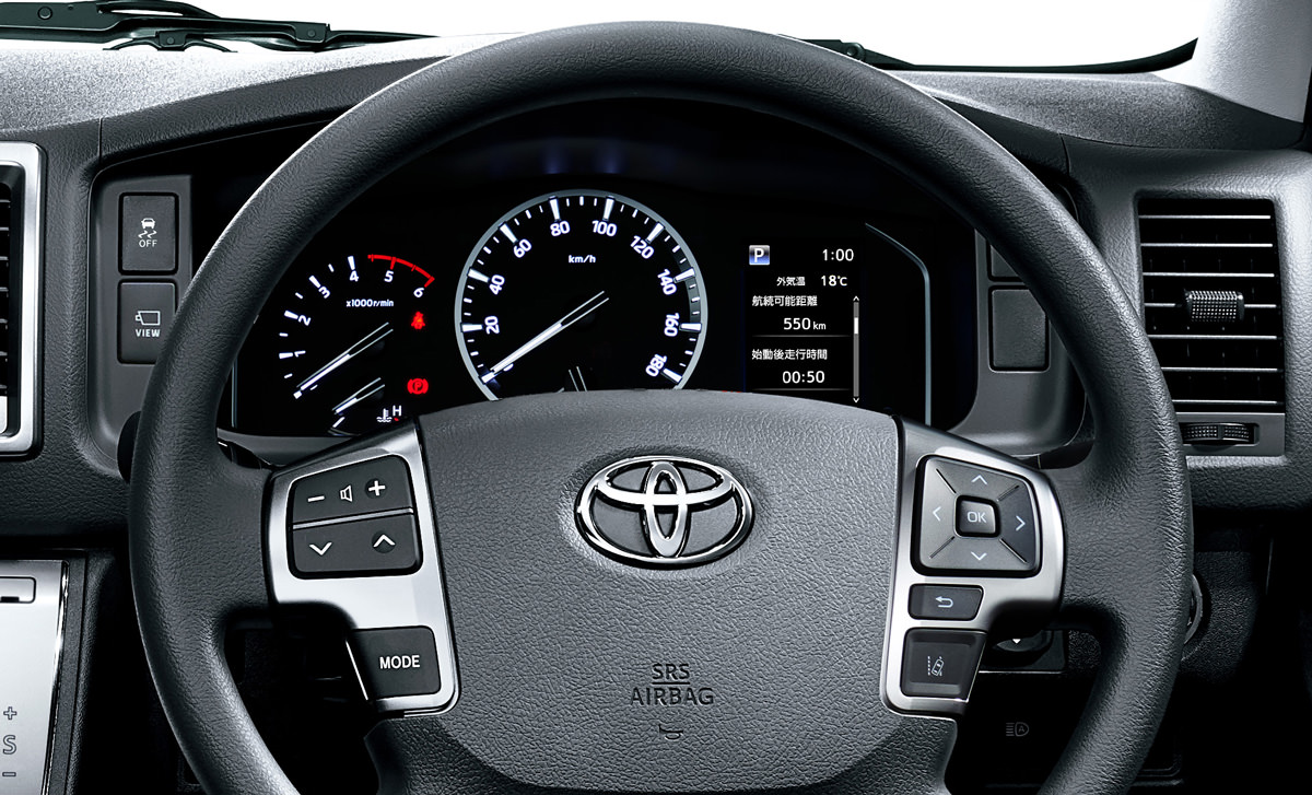 新しいハイエースに採用された「マルチインフォメーションディスプレイ